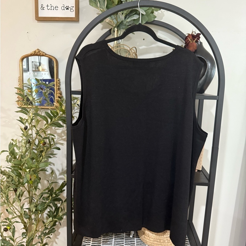 Diane Von Furstenberg Elegant Black Tank Top plus size 3x silk assets - Picture 7 of 8